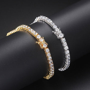 Crystal Tennis Bracelets for Women - Luxury AAA+ Cubic Zirconia Simulated Diamonds Gold Colour Jewellery - The Jewellery Supermarket